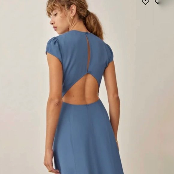 Reformation Gavin Dress in Morning Glory - Picture 4 of 14